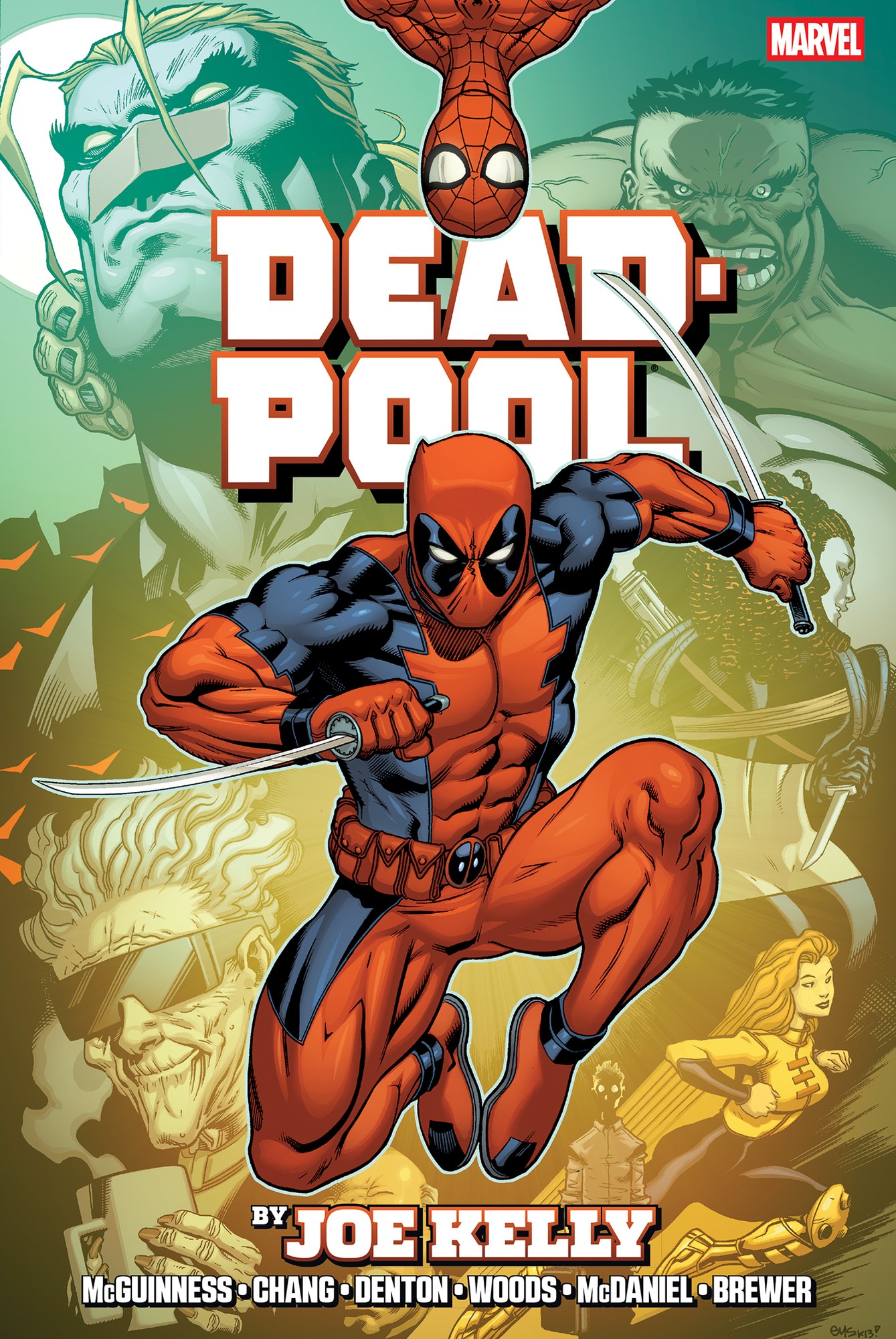 Cover of Deadpool By Joe Kelly Omnibus Ed Mcguinness Montage Cover [New Printing]